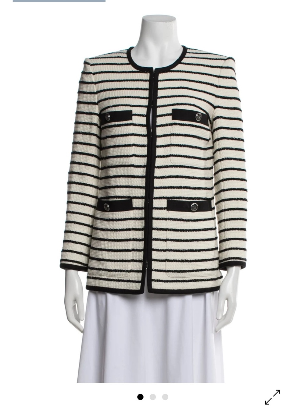 Authentic Veronica beard foster cream black stripe Dickey blazer 10